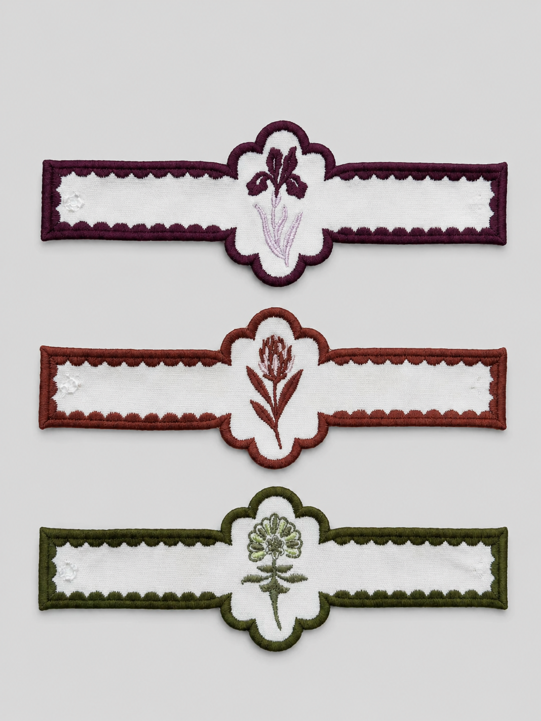 Ronds de serviette brodés - Lot de 3