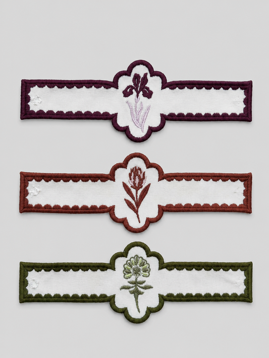 Ronds de serviette brodés - Lot de 3
